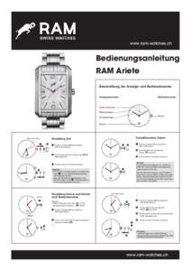 www.ram-watches.ch  Bedienungsanleitung RAM Ariete Beschreibung der Anzeige- und Bedienelemente Anzeigeelemente