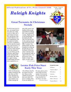 Ferraro / Fish fry / Raleigh /  North Carolina / Food and drink / International Alliance of Catholic Knights / Knights of Columbus