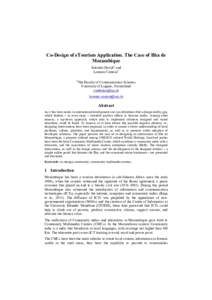 Co-Design of eTourism Application. The Case of Ilha de Mozambique Salomão Davida, and Lorenzo Cantonia a