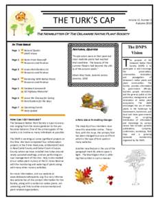 THE TURK’S CAP  Volume 13, Number 3 Autumn 2010