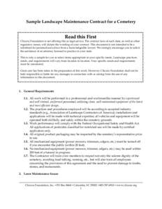 Sample Landscape Maintenance Contract for a Cemetery