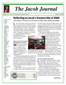 The Jacob Journal Happy New Year from Supervisor Dianne Jacob Serving the Cities of: El Cajon La Mesa