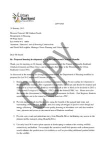 COPY ONLY  29 January 2015 Director General, Mr Graham Searle Department of Housing 99 Plain Street