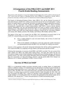 A Comparison of the PIRLS 2011 and NAEP 2011 Fourth-Grade Reading Assessments