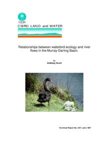 C SI RO A U ST RA LIA CSI RO LAN D and WATER  Relationships between waterbird ecology and river