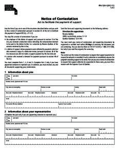 PPA-120-V[removed]of 2 Notice of Contestation Act to facilitate the payment of support Use this form if you are in one of the situations described below and you wish