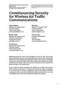 Cybercrime / Computer network security / Cyberwarfare / Security engineering / Wireless networking / Computing / Air traffic control / OpenSky Network / Automatic dependent surveillance  broadcast / Computer security / Wireless sensor network / Wireless