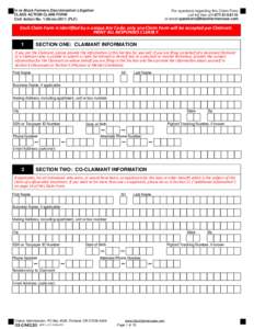 In re Black Farmers Discrimination Litigation CLASS ACTION CLAIM FORM Civil Action No. 1:08-mc[removed]PLF) For questions regarding this Claim Form call toll-free at[removed]