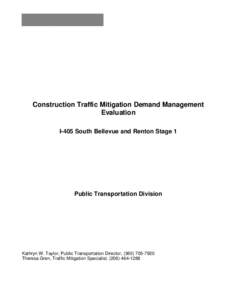 DRAFT I-405 South Bellevue and Renton Stage 1 Construction Traffic Mitigation Demand Management