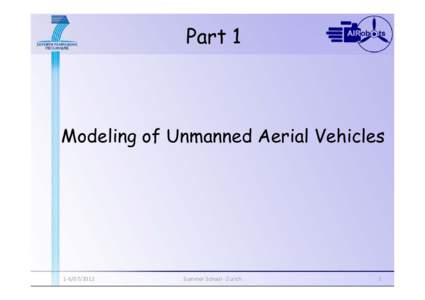 Part 1  Modeling of Unmanned Aerial Vehicles 1‐