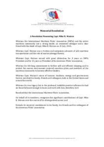 Microsoft Word - IMPA Memorial Resolution - Capt. MIke R. Watson - Julydocx