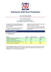 Enterprise Anti-Virus Protection JULY - SEPTEMBER 2013 Dennis Technology Labs