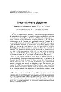 Collectanea Cisterciensia[removed]BERNARD DE CLAIRVAUX, Sermon 57 sur le Cantique