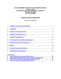 Nutrition Standards with Rules Summarized