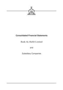 Bank AL Habib  Consolidated Financial Statements Bank AL Habib Limited and