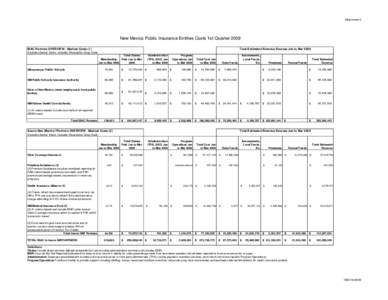 Attachment 2  New Mexico Public Insurance Entities Costs 1st Quarter 2009 IBAC Partners OVERVIEW - Medical Costs (1)  Total Estimated Revenue Sources Jan to Mar 2009