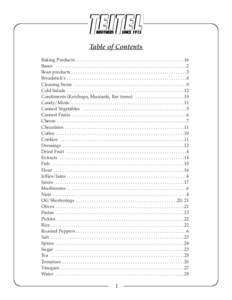 BROTHERS  SINCE 1915 Table of Contents