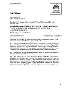 [2013] FWCA[removed]DECISION Fair Work Act 2009 s.185—Enterprise agreement