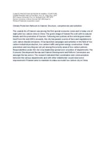 CLIMATE PROTECTION NETWORK IN XIAMEN. STURCTURE, COMPETENCIES AND ACTIVITIES | Prof. Dr. Zhijia Zhou, SPP SPA Xiamen University/ Prof. Dr. Berthold Kuhn, SPP SPA Xiamen University & Senior German GIZ-CIM Expert & Rhinlan