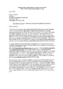 Comment Letter on S7-12-07