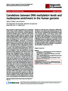Collings and Anderson Epigenetics & Chromatin 2013, 6(Suppl 1):O9 http://www.epigeneticsandchromatin.com/content/6/S1/O9 ORAL PRESENTATION  Open Access