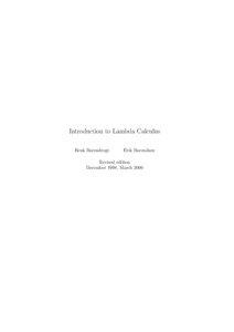 Introduction to Lambda Calculus Henk Barendregt