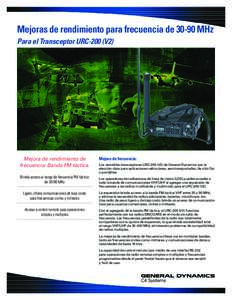 Mejoras de rendimiento para frecuencia de[removed]MHz Para el Transceptor URC-200 (V2) Mejora de rendimiento de frecuencia: Banda FM táctica. Brinda acceso al rango de frecuencia FM táctico