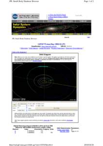 Astrodynamics / Orbital elements / Orbit / Ephemeris / 238P/Read / Astrology / Celestial mechanics / Astronomy