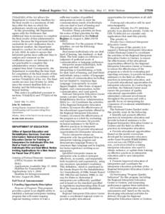 Office of Special Education and Rehabilitative Services: Overview Information: National Interpreter Education Center for Training of Interpreters for Individuals Who Are Deaf or Hard of Hearing and Individuals Who are De