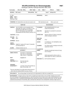 NMAM 7907: VOLATILE ACIDS by Ion Chromatography (hydrogen chloride, hydroben bromide, nitric acid)