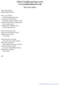 Folk & Traditional Song Lyrics - Pele is My Goddess