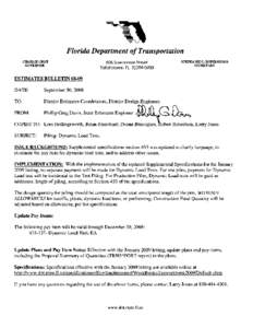 Florida Department of Transportation CHARLIE CRIST GOVERNOR 605 Suwannee Street Tallahassee, FL[removed]