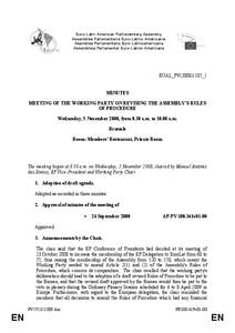 Euro-Latin American Parliamentary Assembly Assemblée Parlementaire Euro-Latino Américaine Asamblea Parlamentaria Euro-Latinoamericana Assembleia Parlamentar Euro-Latino-Americana  EUAL_PV(2008)1105_1