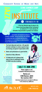 JAZZ  CSMA SUMMER CAMP INSTITUTE FOR AGES 11-18