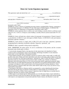 Microsoft Word - Direct Air Carrier Depository Agreement.doc.doc
