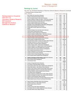 Print - Rankings by Journal - Naveen Jindal School of Management - The University of Texas at Dallas