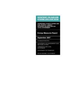 ADDRESSING CLIMATE CHANGE AND FUEL POVERTY - ENERGY MEASURES INFORMATION FOR LOCAL GOVERNMENT  Energy Measures Report