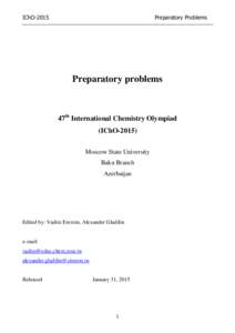 IChO[removed]Preparatory Problems Preparatory problems