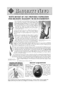 H AG G E R T Y N E W S  Newsletter of the Haggerty Museum of Art, Marquette University Winter 2002, vol. 16, no. 3 WATTS REVOLT OF 1965 PROVIDES INSPIRATION FOR DRAMATIC HAGGERTY MUSEUM EXHIBITION