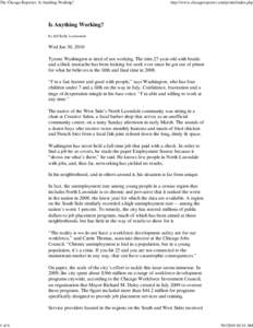 North Lawndale /  Chicago / Lawndale / Unemployment / Economics / Socioeconomics / Employment / Economic development / Workforce development / Workforce Investment Act