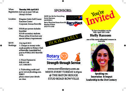 Rowville /  Victoria / Lysterfield /  Victoria / Youth leadership / Structure / Rotary International / Rotary Youth Leadership Awards / Youth