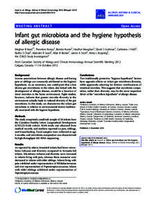 Azad et al. Allergy, Asthma & Clinical Immunology 2012, 8(Suppl 1):A12 http://www.aacijournal.com/content/8/S1/A12 ALLERGY, ASTHMA & CLINICAL IMMUNOLOGY