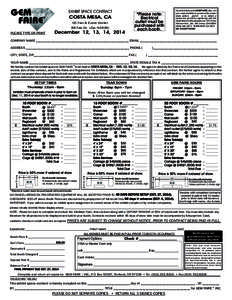 EXHIBIT SPACE CONTRACT  COSTA MESA, CA OC Fair & Event Center 88 Fair Dr. (Zip: 92626)