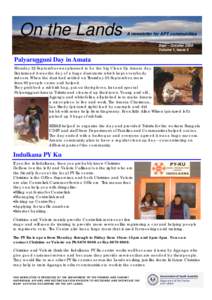 On the Lands  A newsletter for APY communities Sept – October 2008 Volume 1, Issue 5