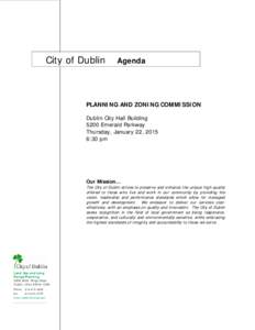 City of Dublin  Agenda PLANNING AND ZONING COMMISSION Dublin City Hall Building