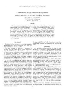 American Mineralogist, Volume 69, pages[removed], 1984  A refinement of the crystal structure of gadolinite