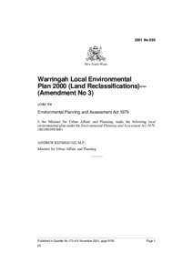 2001 No 893  New South Wales Warringah Local Environmental Plan[removed]Land Reclassifications)—