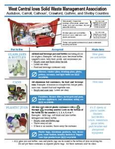 West Central Iowa Solid Waste Management Association  Audubon, Carroll, Calhoun*, Crawford, Guthrie, and Shelby Counties } }