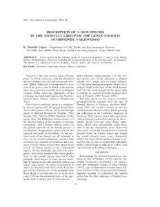 2001. The Journal of Arachnology 29:42–46  DESCRIPTION OF A NEW SPECIES