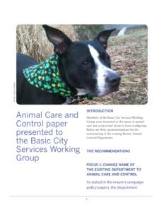 Photo: Joyce Linehan  Animal Care and Control paper presented to the Basic City